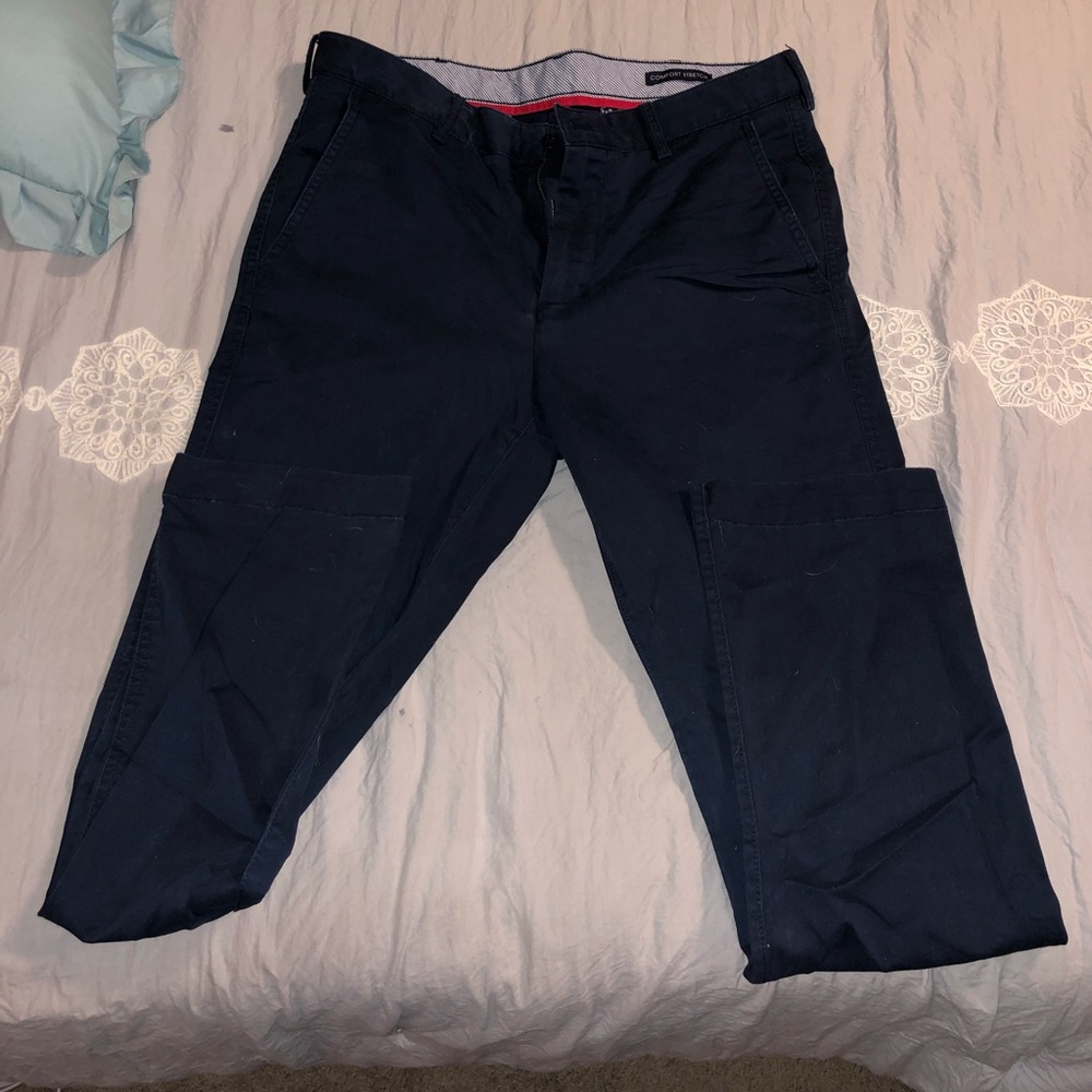 Long navy dress pants